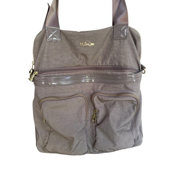 Kipling Camryn Women's Brown Nylon Laptop Travel Weekender Crossbody Bag - Picture 2 of 13